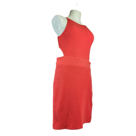 Top Shop Red Cut Out Halter Dress - Picture 2 of 6